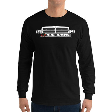 man modeling 12v Cummins Second Gen Dodge Ram Long Sleeve in black